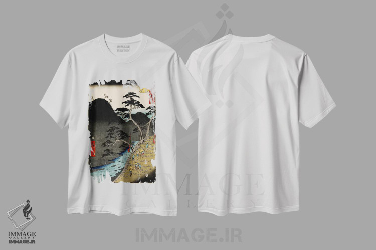 تیشرت طرح دار هاکونه، رژه شبانه در کوهستان، هنر فاخر کلاسیک اثر اوتاگاوا هیروشگه | فروشگاه ایماژ