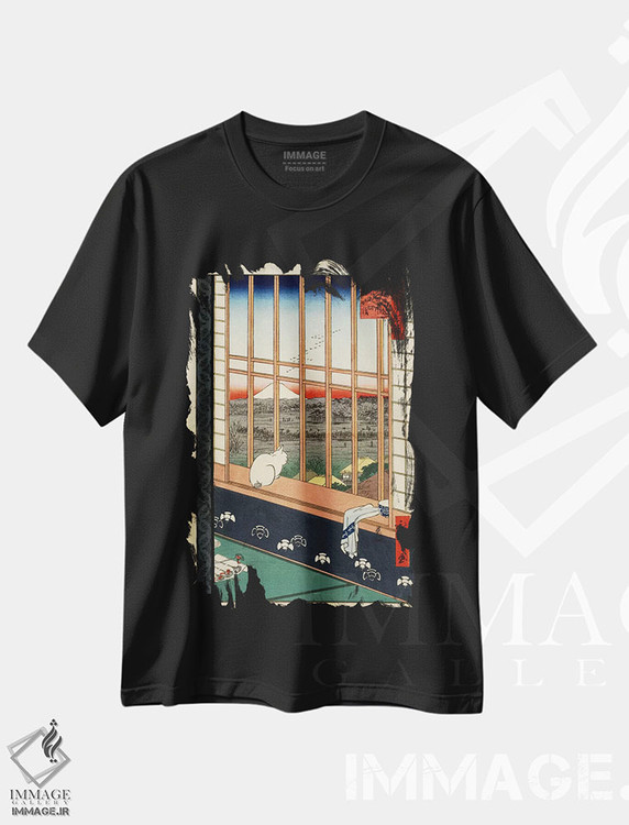 تیشرت طرح دار مزارع برنج آساکوسا و جشنواره تورینوماتچی، دکور آسیایی اثر اوتاگاوا هیروشگه | فروشگاه ایماژ