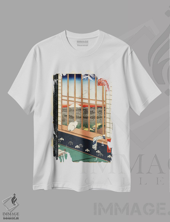 تیشرت طرح دار مزارع برنج آساکوسا و جشنواره تورینوماتچی، دکور آسیایی اثر اوتاگاوا هیروشگه | immage.ir