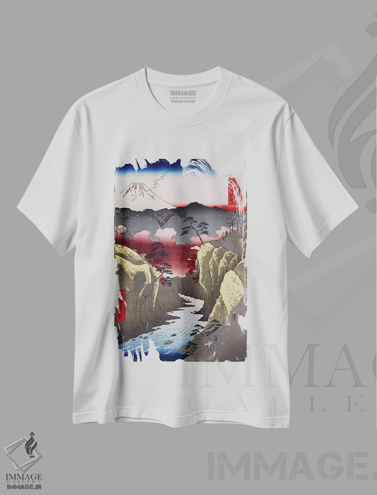 تیشرت طرح دار گذرگاه اینومه در استان کای، دکور آسیایی اثر اوتاگاوا هیروشگه | immage.ir