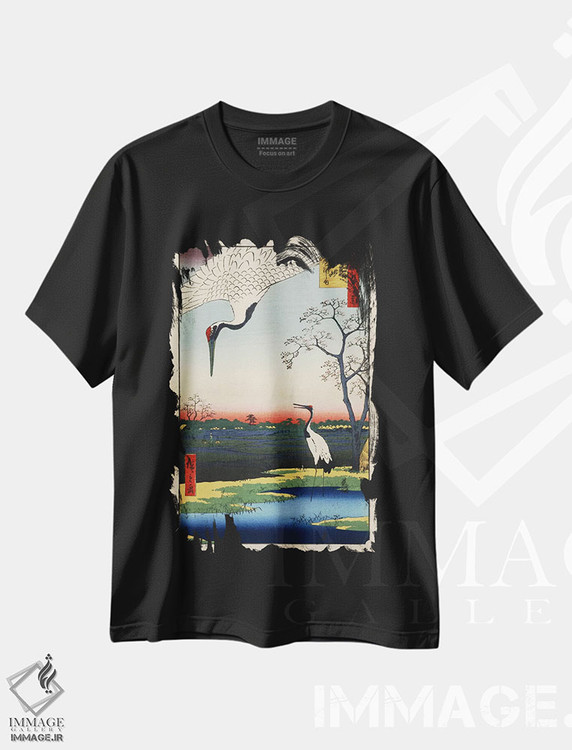 تیشرت طرح دار مینووا، کاناسوگی، میکاواشیما، دکور آسیایی اثر اوتاگاوا هیروشگه | immage.ir