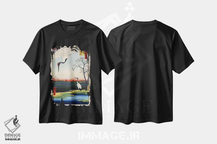 تیشرت طرح دار مینووا، کاناسوگی، میکاواشیما، دکور آسیایی اثر اوتاگاوا هیروشگه | immage.ir