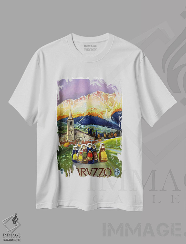 تیشرت طرح دار پوستر تبلیغاتی آبروتسو، وینتیج و رترو اثر هنرمند ناشناس | فروشگاه ایماژ