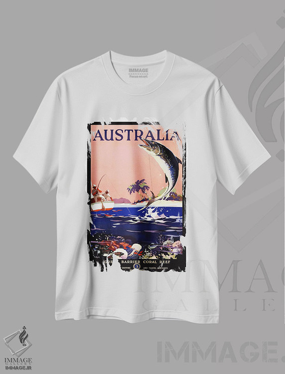 تیشرت طرح دار پوستر تبلیغاتی استرالیا، وینتیج و رترو اثر هنرمند ناشناس | فروشگاه ایماژ