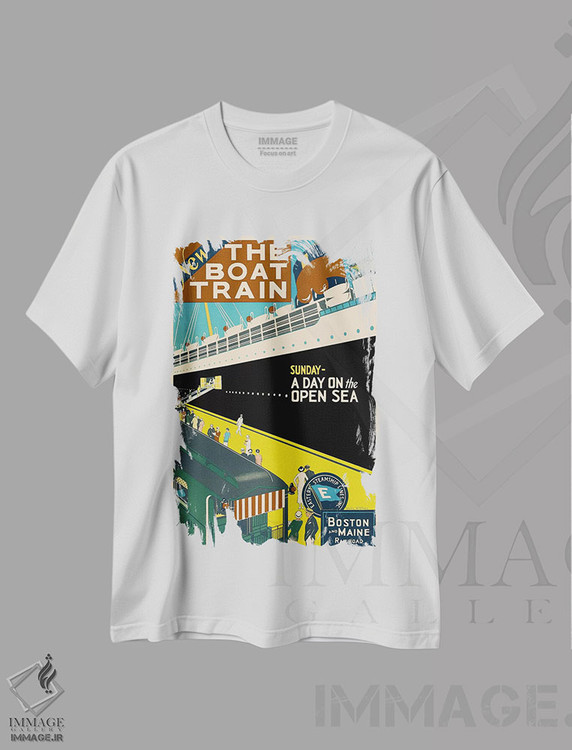 تیشرت طرح دار پوستر تبلیغاتی قطار کشتی، وینتیج و رترو اثر هنرمند ناشناس | immage.ir
