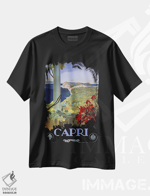 تیشرت طرح دار کاپری ایتالیا، وینتیج و رترو اثر کلکسیون اپل وینتج | فروشگاه ایماژ