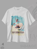تیشرت طرح دار سن سباستین، دکور ساحلی اثر کلکسیون اپل وینتج | فروشگاه ایماژ