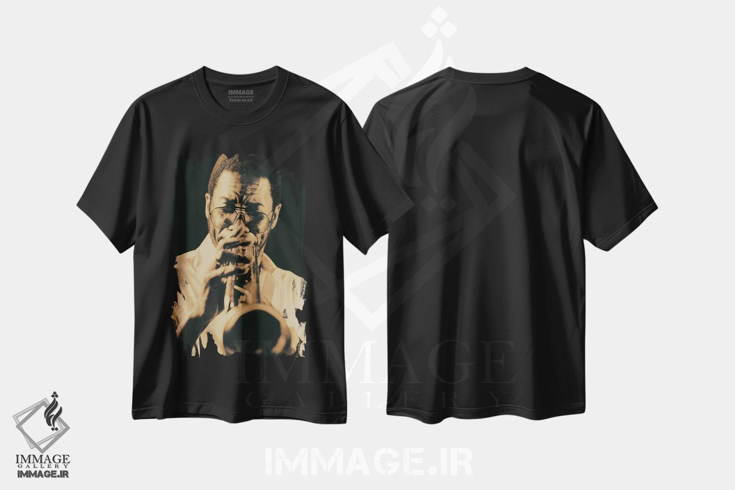 تیشرت طرح دار نوازندهٔ ترومپت جَز، هنر آمریکایی آفریقایی تبار اثر هنرمند ناشناس | immage.ir