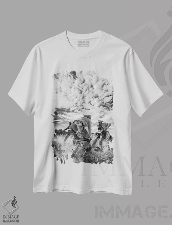 تیشرت طرح دار غبار، هنر تزئینی سیاه و سفید اثر دن بالارد | immage.ir
