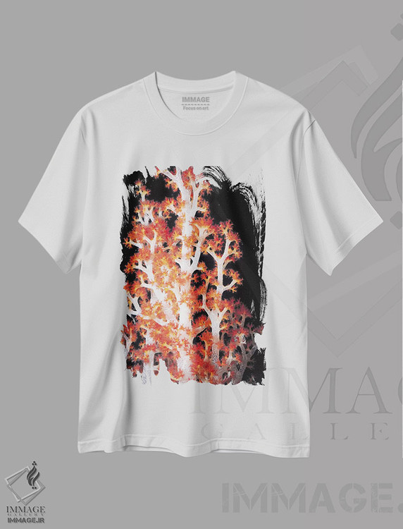 تیشرت طرح دار مرجان قرمز گورگونی شماره ۲، مدیوم اثر هنرمند ناشناس | فروشگاه ایماژ
