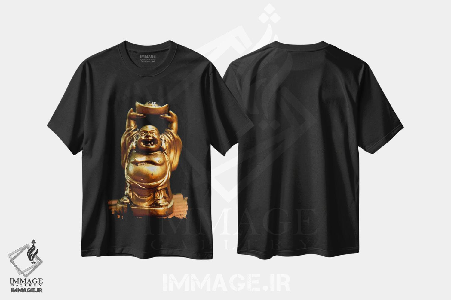 تیشرت طرح دار مجسمه بودای طلایی، تزئینی اثر هنرمند ناشناس | فروشگاه ایماژ