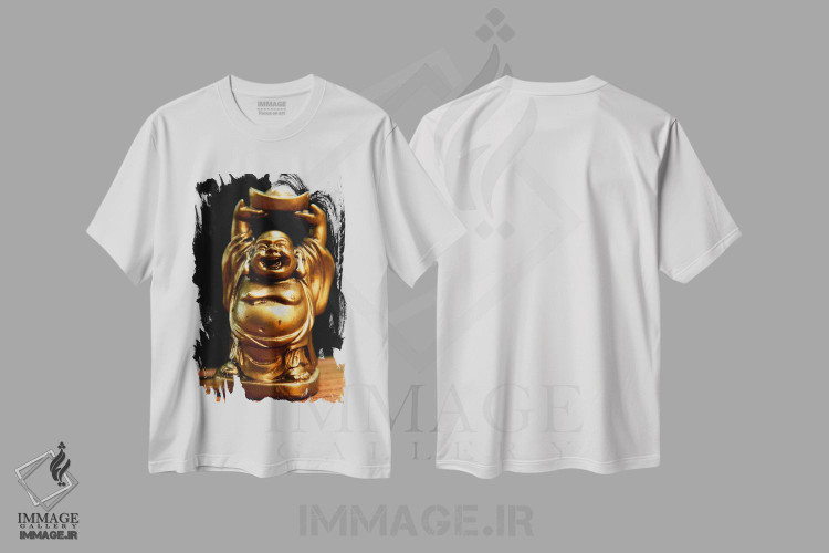 تیشرت طرح دار مجسمه بودای طلایی، تزئینی اثر هنرمند ناشناس | immage.ir