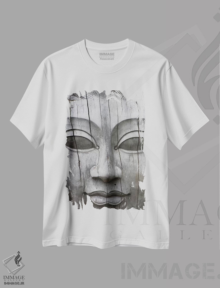 تیشرت طرح دار صورت بودا، دکور آسیایی اثر هنرمند ناشناس | فروشگاه ایماژ
