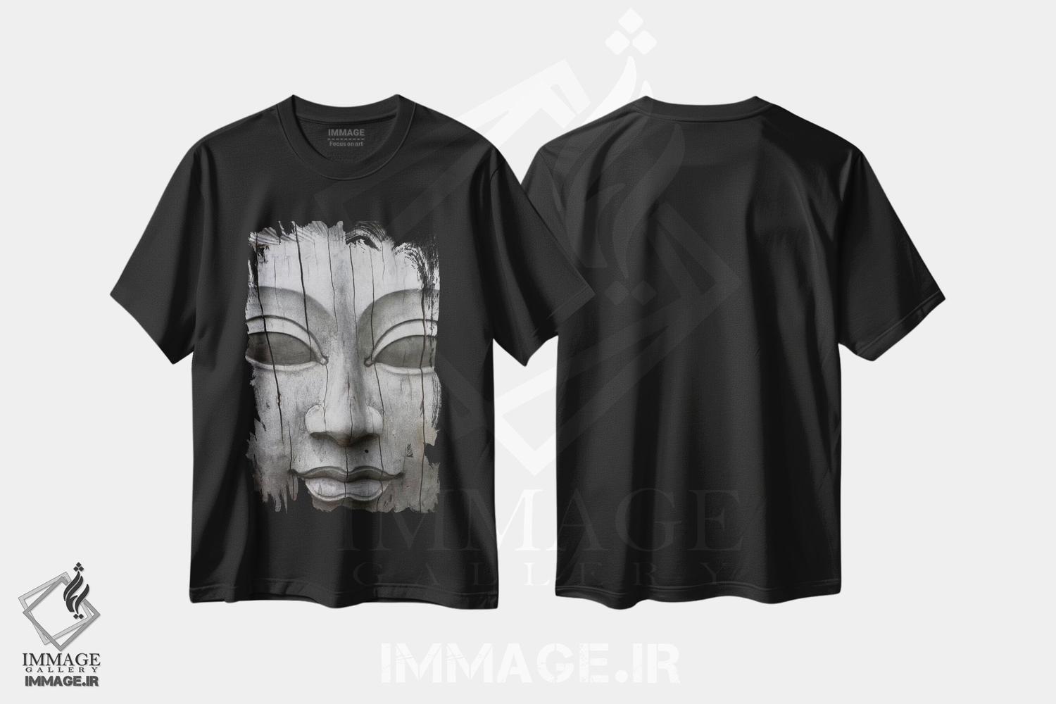 تیشرت طرح دار صورت بودا، دکور آسیایی اثر هنرمند ناشناس | immage.ir