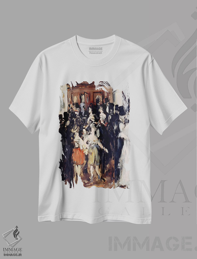 تیشرت طرح دار جشن بالماسکه در اپرا، هنر فاخر کلاسیک اثر ادوارد مانه | immage.ir