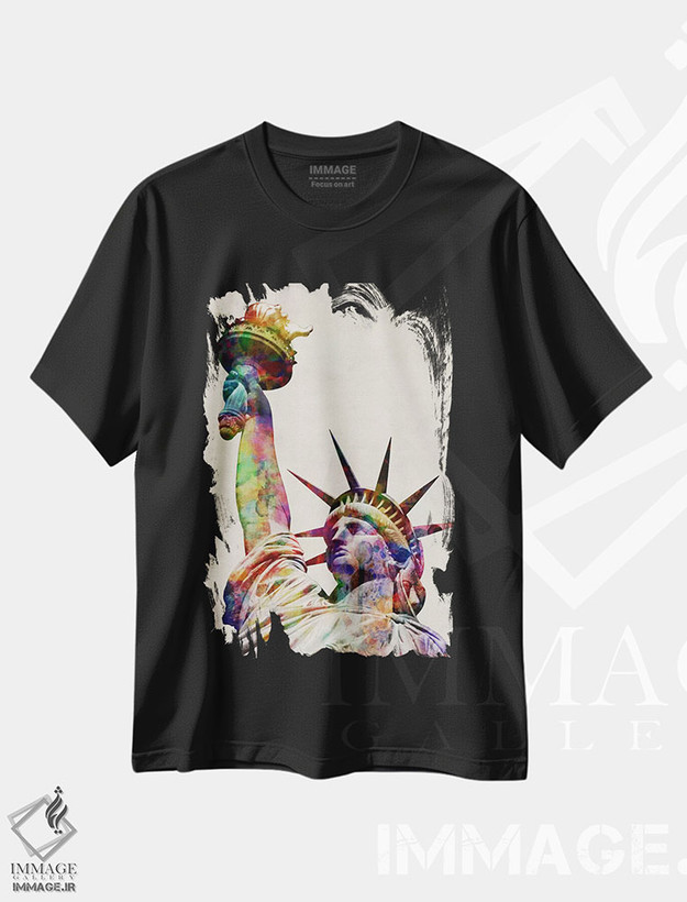 تیشرت طرح دار تندیس آزادی، هنر دیجیتال اثر مایکل تامپست | فروشگاه ایماژ