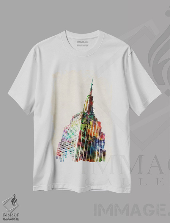تیشرت طرح دار برج امپایر استیت، هنر دیجیتال اثر مایکل تامپست | فروشگاه ایماژ