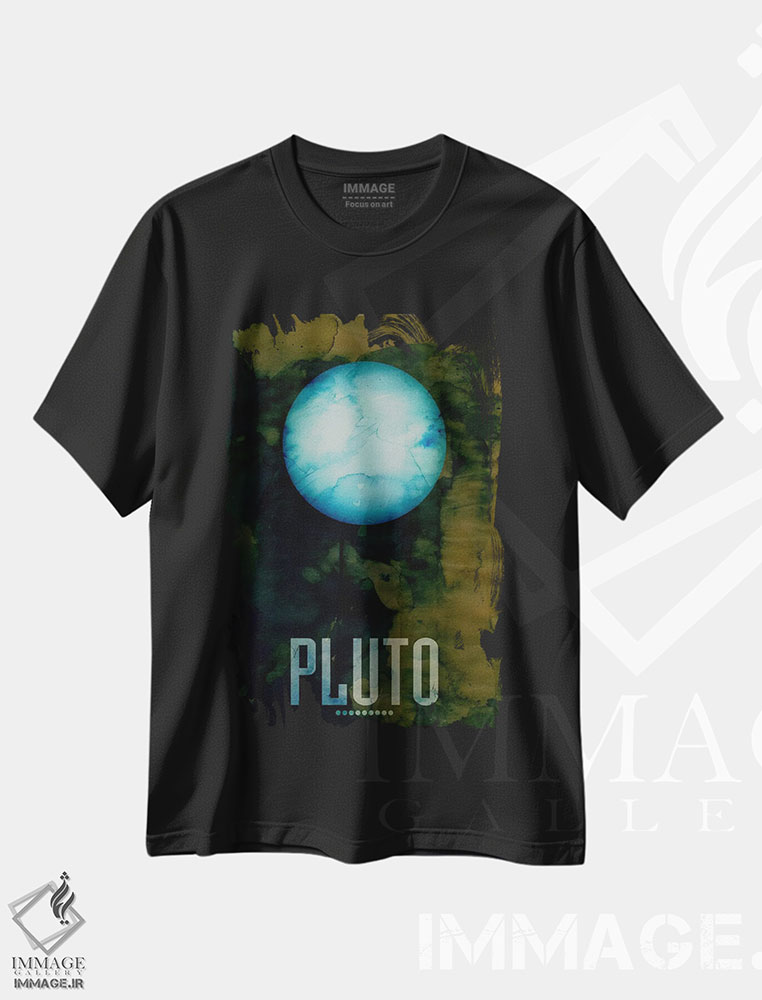 تیشرت طرح دار سیاره پلوتو، هنر دیجیتال اثر مایکل تامپست | immage.ir