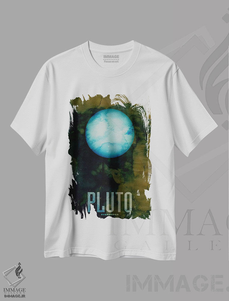 تیشرت طرح دار سیاره پلوتو، هنر دیجیتال اثر مایکل تامپست | فروشگاه ایماژ