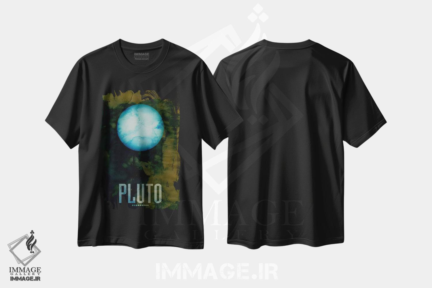 تیشرت طرح دار سیاره پلوتو، هنر دیجیتال اثر مایکل تامپست | immage.ir