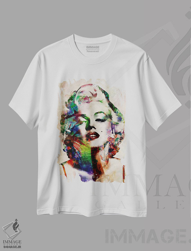 تیشرت طرح دار مرلین مونرو با آبرنگ، دکور معاصر اثر مایکل تامپست | فروشگاه ایماژ