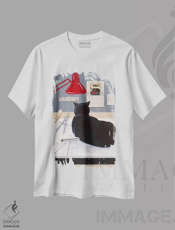 تیشرت طرح دار هارولد نگهدارنده کاغذ معماری اثر یان پانیکو | فروشگاه ایماژ