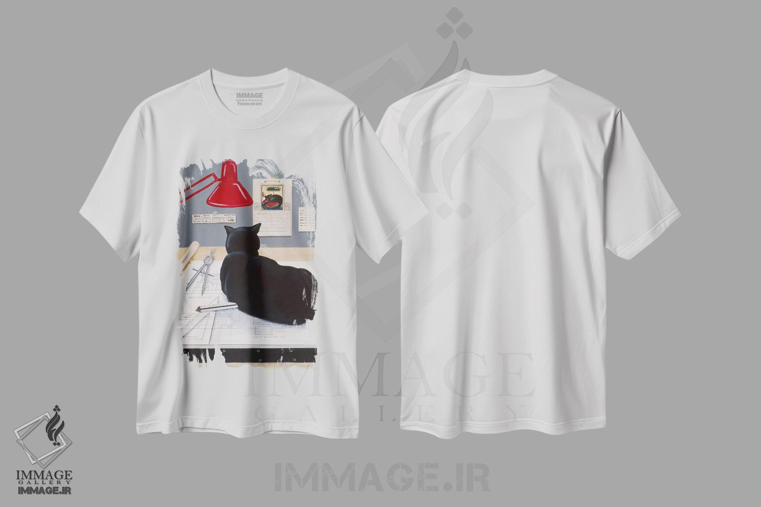 تیشرت طرح دار هارولد نگهدارنده کاغذ معماری اثر یان پانیکو | فروشگاه ایماژ
