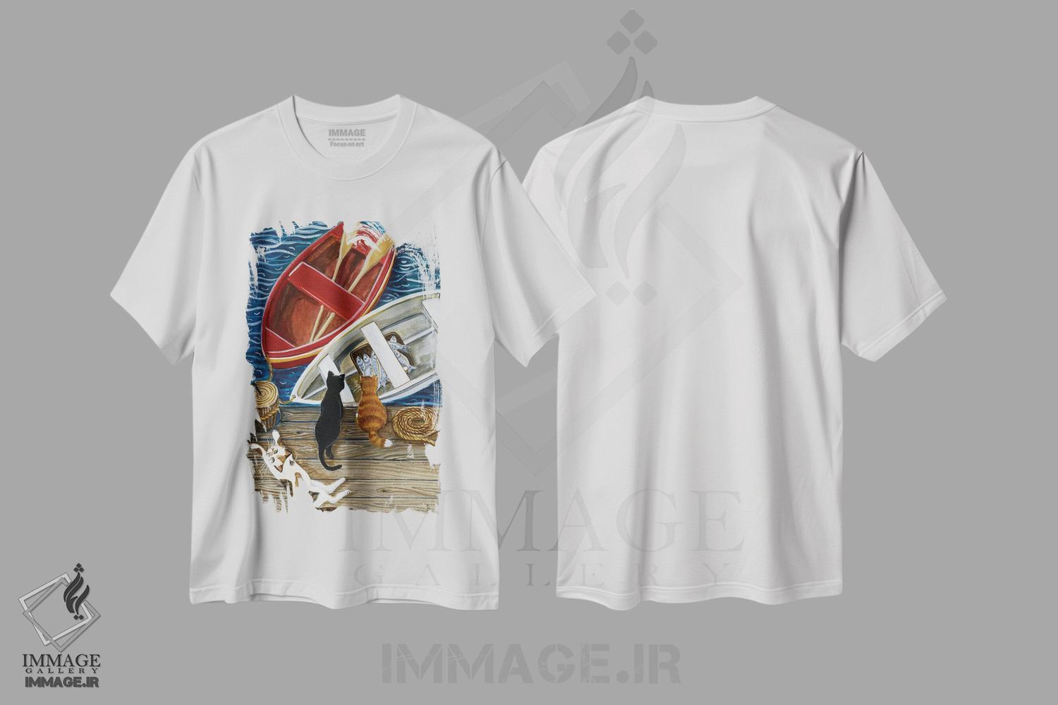 تیشرت طرح دار صیاد روز، دکور معاصر اثر یان پانیکو | فروشگاه ایماژ