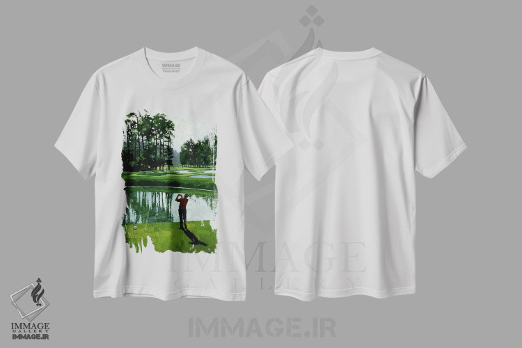 تیشرت طرح دار زمین گلف شماره ۹ اثر ویلیام واندر داسون | فروشگاه ایماژ