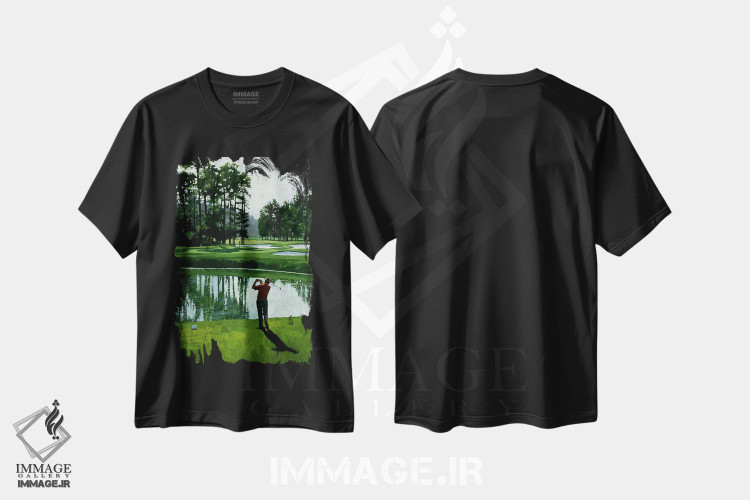 تیشرت طرح دار زمین گلف شماره ۹ اثر ویلیام واندر داسون | immage.ir