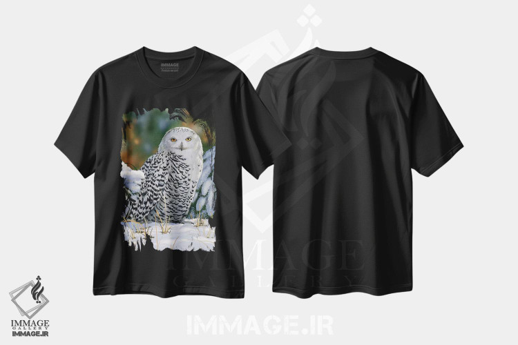 تیشرت طرح دار جغد برفی، مدیوم اثر ویلیام واندر داسون | فروشگاه ایماژ