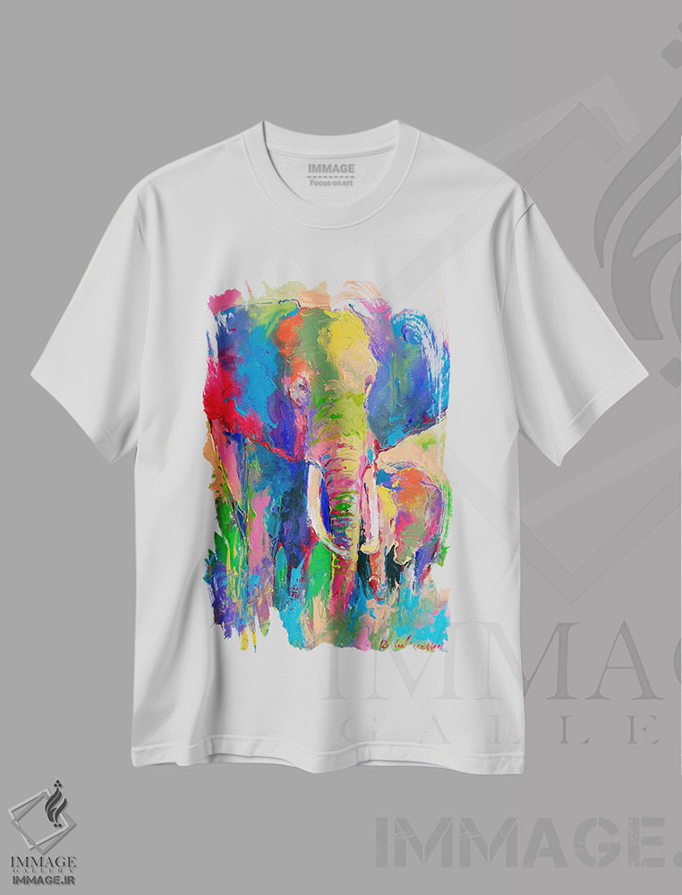 تیشرت طرح دار فیل، دکور معاصر اثر ریچارد والیش | فروشگاه ایماژ