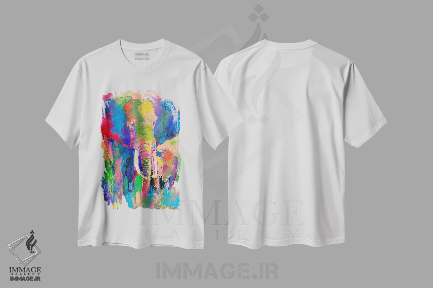 تیشرت طرح دار فیل، دکور معاصر اثر ریچارد والیش | فروشگاه ایماژ