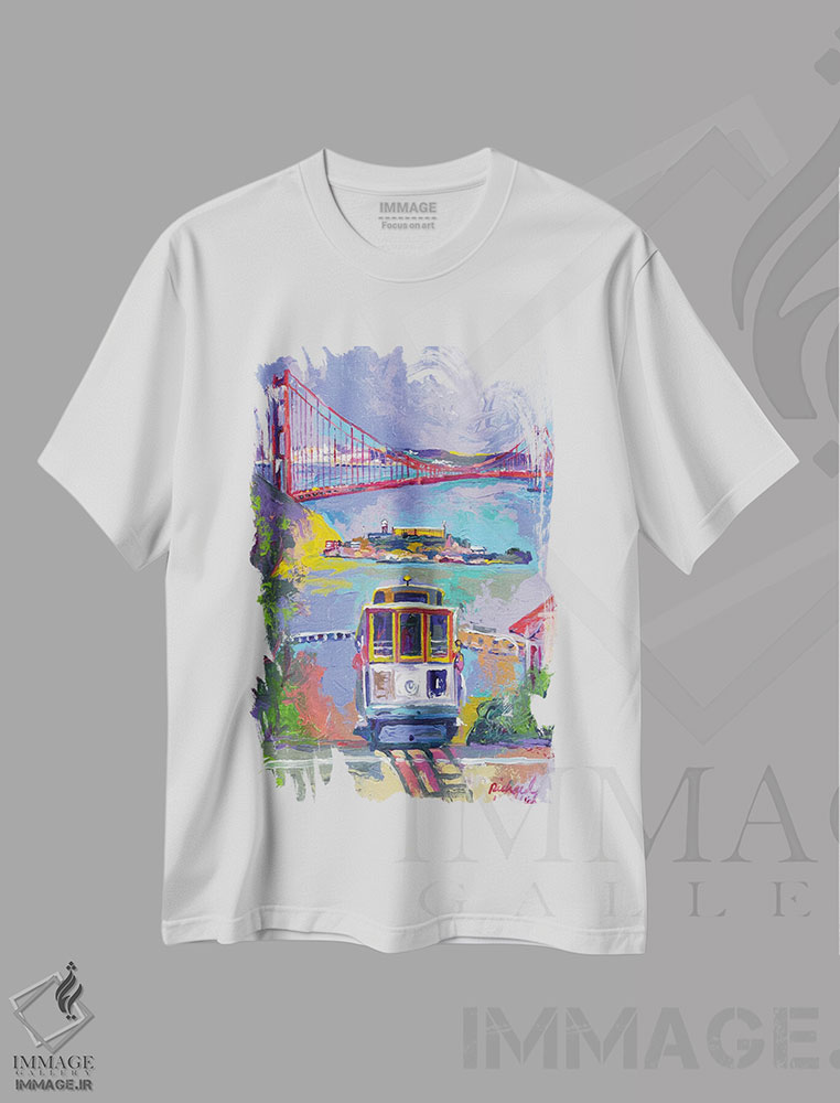 تیشرت طرح دار سان فرانسیسکو، مدیوم اثر ریچارد والیش | immage.ir