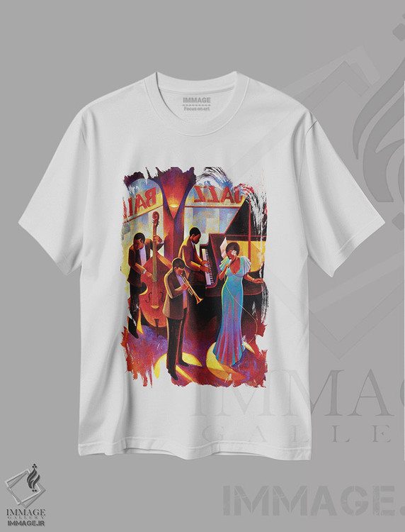 تیشرت طرح دار در بالاترین نقطه، هنر آمریکایی آفریقایی تبار اثر کیت مالِت | فروشگاه ایماژ