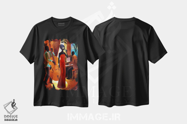 تیشرت طرح دار در حال و هوای احساسی، هنر آمریکایی آفریقایی تبار اثر کیت مالِت | immage.ir