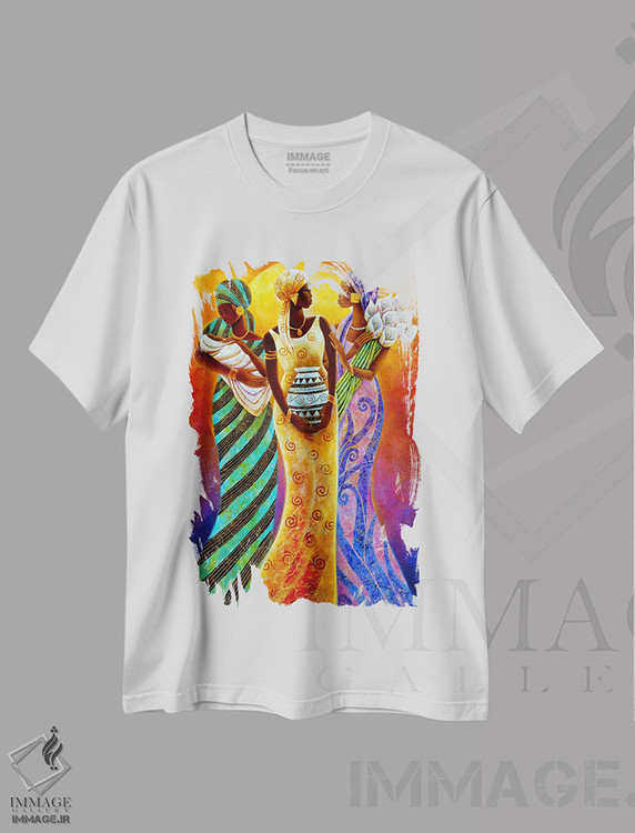 تیشرت طرح دار خواهران خورشید، هنر آمریکایی آفریقایی تبار اثر کیت مالِت | فروشگاه ایماژ