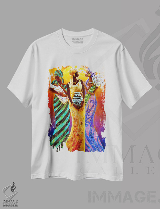 تیشرت طرح دار خواهران خورشید، هنر آمریکایی آفریقایی تبار اثر کیت مالِت | فروشگاه ایماژ