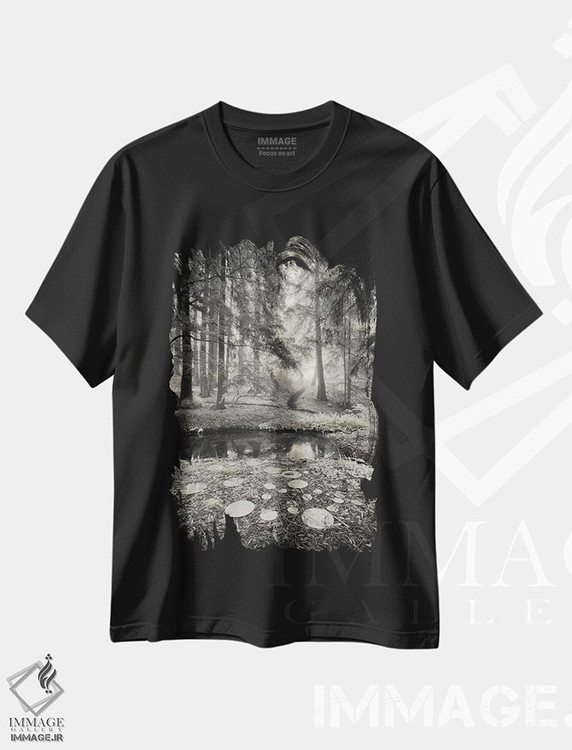 تیشرت طرح دار بازتاب های آیینه ای، عکاسی سیاه و سفید اثر جفری آنسل آگرونس | فروشگاه ایماژ