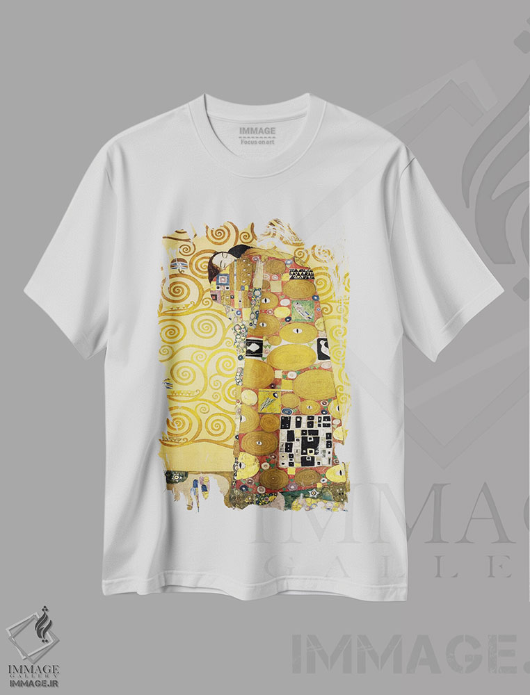 تیشرت طرح دار آغوش، پانل فریز استوکلِت، ۱۹۰۵–۱۹۱۱، آرت نوو اثر گوستاو کلیمت | immage.ir