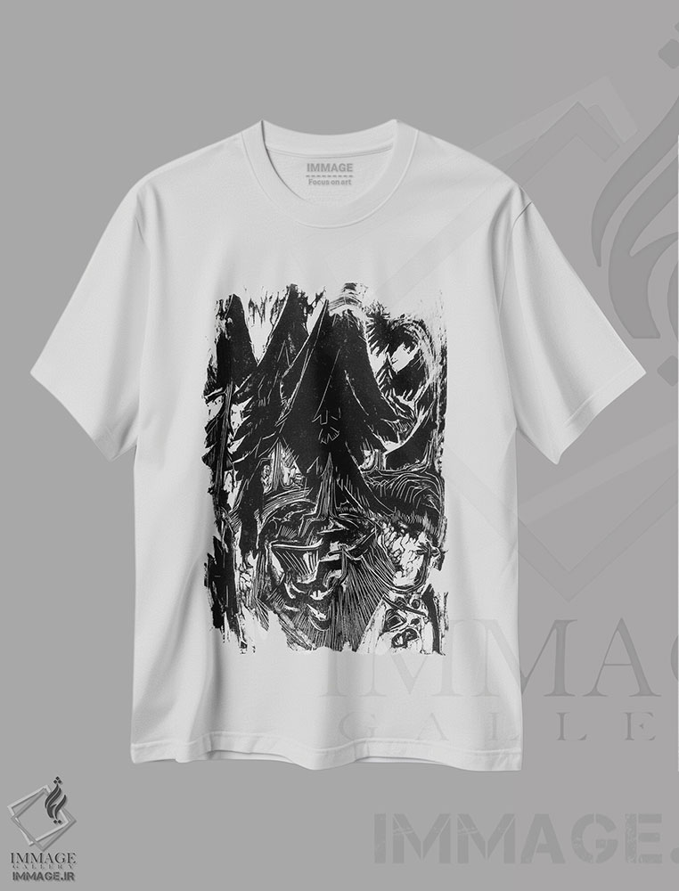 تیشرت طرح دار پیاده روی در آسایشگاه، هنر فاخر کلاسیک اثر ارنست لودویگ کیرشنر | فروشگاه ایماژ