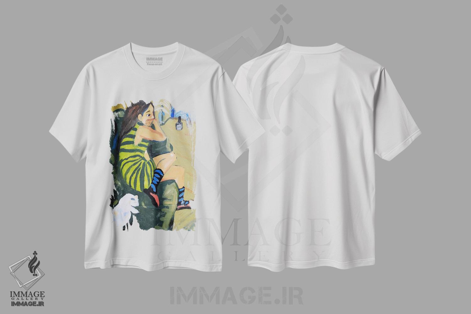 تیشرت طرح دار هنرمند زن، هنر فاخر کلاسیک اثر ارنست لودویگ کیرشنر | فروشگاه ایماژ