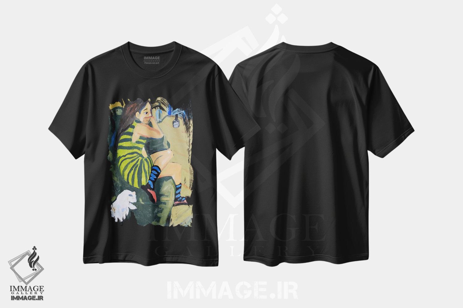 تیشرت طرح دار هنرمند زن، هنر فاخر کلاسیک اثر ارنست لودویگ کیرشنر | immage.ir