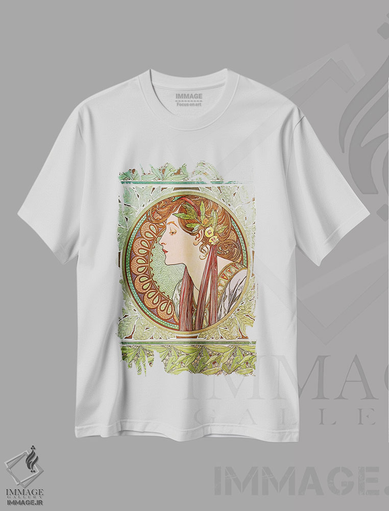 تیشرت طرح دار درخت غار، آرت نوو اثر آلفونس موخا | فروشگاه ایماژ