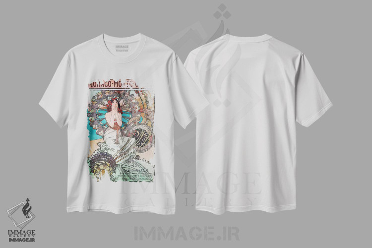 تیشرت طرح دار موناکو، مونت کارلو، ۱۸۹۷، وینتیج و رترو اثر آلفونس موخا | فروشگاه ایماژ