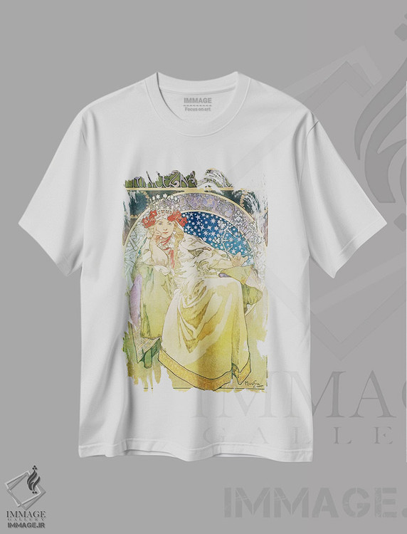 تیشرت طرح دار پرنسس سنبل، آرت نوو اثر آلفونس موخا | immage.ir