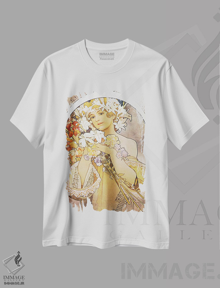 تیشرت طرح دار گل ها، ۱۸۹۷، آرت نوو اثر آلفونس موخا | فروشگاه ایماژ