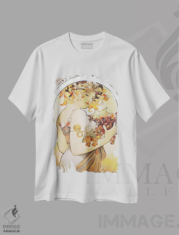 تیشرت طرح دار میوه ها، ۱۸۹۷، تزئینی اثر آلفونس موخا | immage.ir