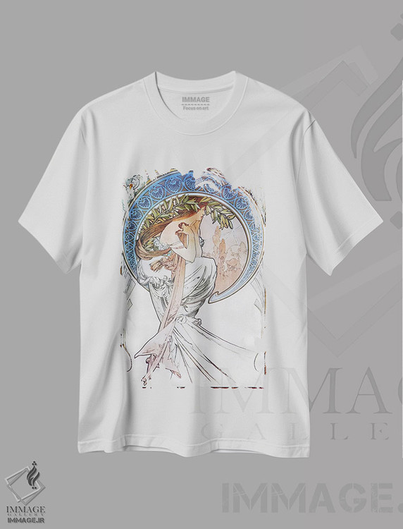 تیشرت طرح دار شعر، ۱۸۹۸، آرت نوو اثر آلفونس موخا | فروشگاه ایماژ