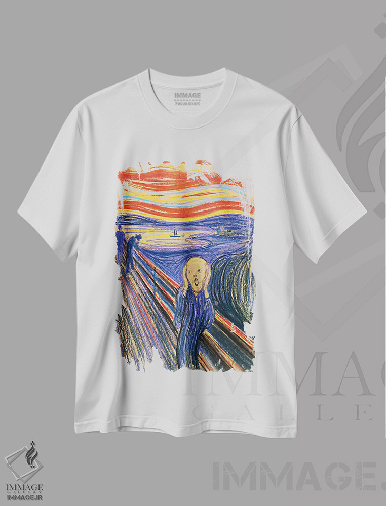 تیشرت طرح دار جیغ، ۱۸۹۵، هنر فاخر کلاسیک اثر ادوارد مونک | immage.ir